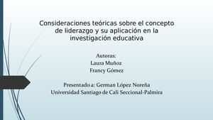Consideraciones Teóricas Sobre El Concepto De Liderazgo Y