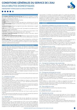 Conditions Générales - Eau brute domestique