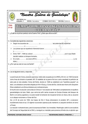 PRIMEROS CONFLICTOS DE LA GUERRA FRÍA