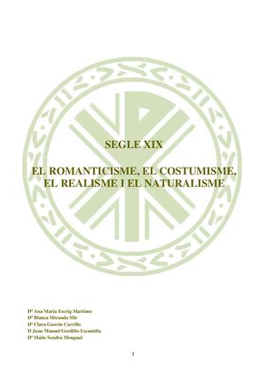 Calameo Tema 4 Romanticisme, Costumisme, Realisme I Naturalisme Definitiu