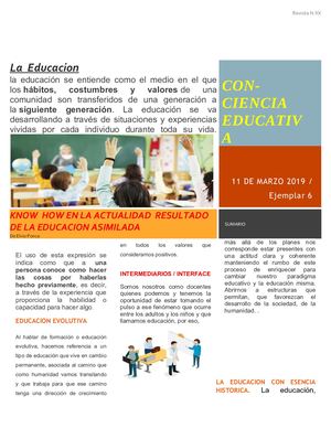 Reflexiones en torno a la Educación
