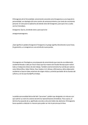 El Eneagrama De La Personalidad