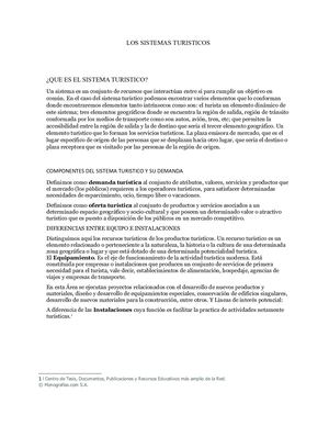 Los Sistemas Turisticos