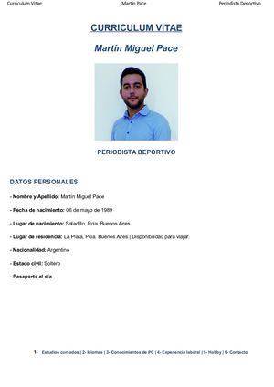 Cv Martin Pace