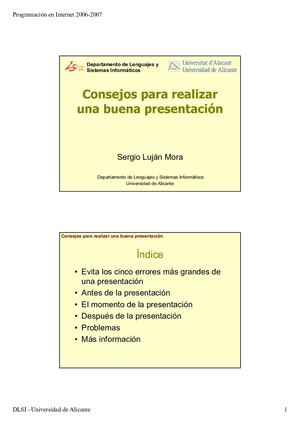 Consejos Para una Buena Presentación