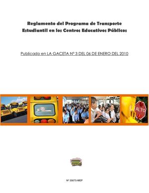 Reglamento De Transporte Estudiantil Mep