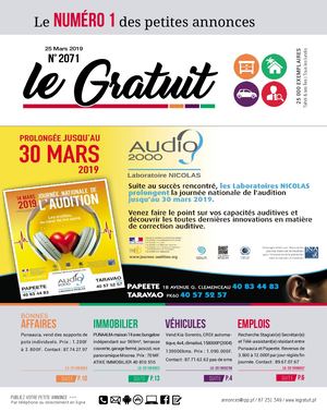 LE GRATUIT N° 2071 du 25 mars 2019