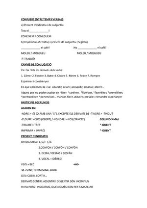 Esquema Temps Verbals