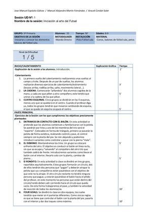Ficha Sesión Iniciación Ed Física