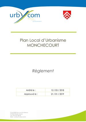 5- Règlement Monchecourt - Approuvé.