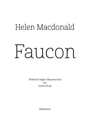 Extrait : Helen Mac Donald - Faucon