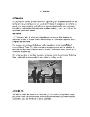 Historia Y Usos Del Drone