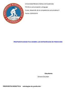 Propuesta Didactica sobre las estrategias de predicción