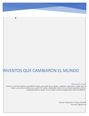 Inventos Que Cambiaron El Mundo