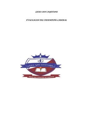 Cartilla De Evaluacion De Desempeño Laboral