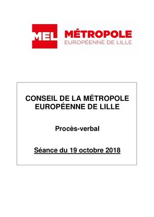 Procès-verbal Séance du 19 octobre 2018