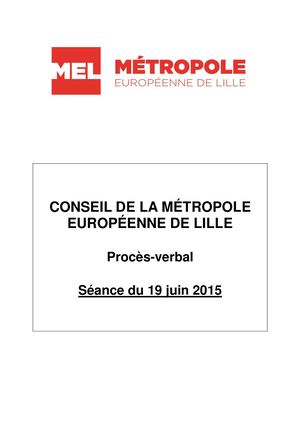 Procès-verbal Séance du 19 juin 2015