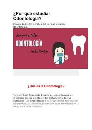 Por Qué Estudiar Odontología