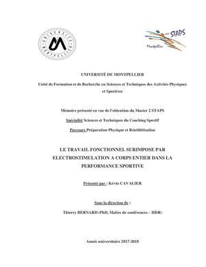 Le travail fonctionnel surimposé par électrostimulation à corps entier dans la performance sportive