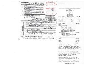 Registered Mail to CENTURYLINK at PO BOX 2678, Omaha, NE 68103-2678 on 03-25-2019.