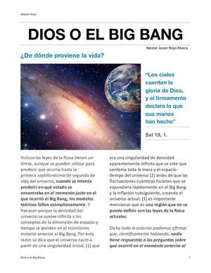 Dios O El Big Bang