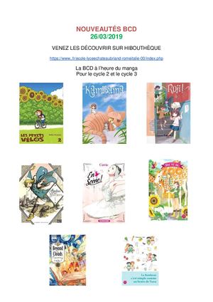 Nouveautés Bcd 26/03/2019