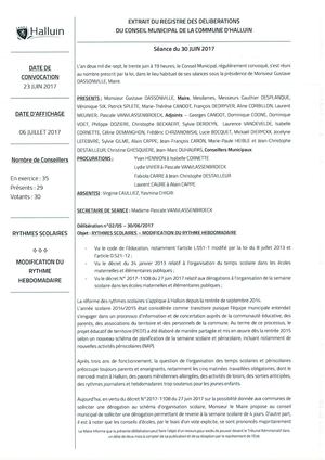 Délibérations 30 Juin 2017 CM Extraordinaire