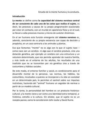 La Mente Humana Y La Conducta