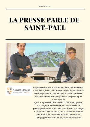 Newsletter & Revue De Presse Mars 2019 2