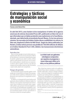 Estrategias y tácticas de manipulación social y económica