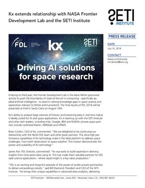 Calaméo - Kx Extends Relationship With Nasa Frontier Development Lab ...