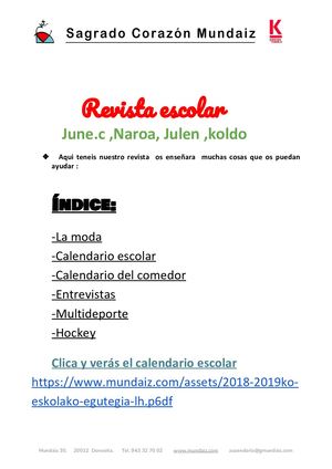 Revista Escolar 6 A 18 19