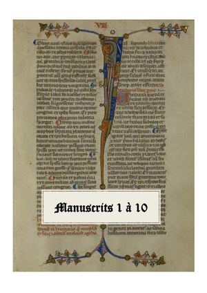 Catalogue des manuscrits