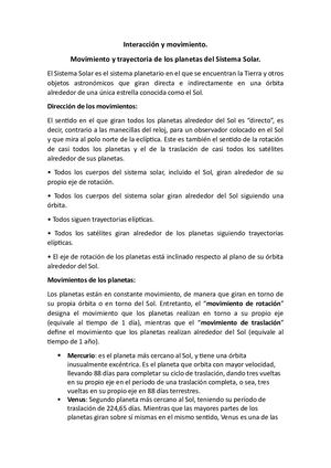 Traslacion y Movimiento de los planetas