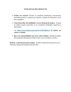 Intencionalidad Pedagógica Proyecto De Aula