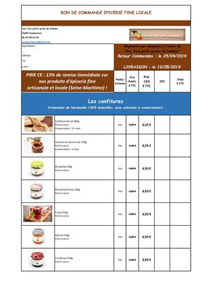 Bon De Commande Epicerie Fine Locale Artisanale 2019