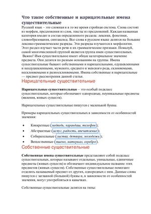 Собственные и нарицательные имена существительные