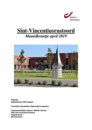 April 2019 Maandkrantje Sint Vincentiusrustoord Kachtem