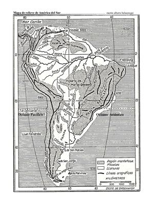 América Del Sur Mapa De Relieve