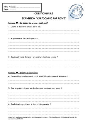 Cartooning For Peace Questions