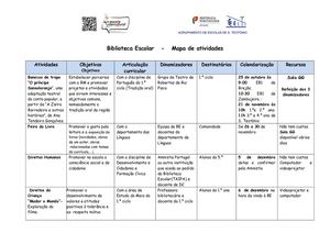 Mapa de Atividades da BE 18 - 19