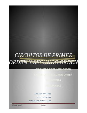 Circuitos De Primer Y Segundo Orden