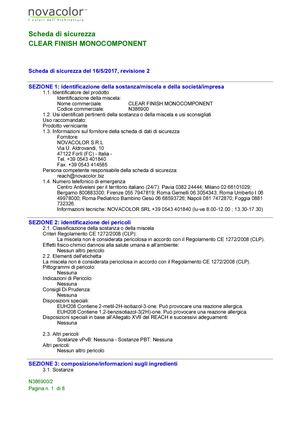 COMPLEMENTARI Clear Finish Monocomponent