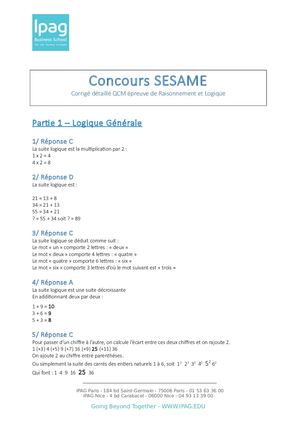 Corrigé Détaillé Raisonnement