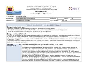 Planeación De Trastornos Neuropsicologicos 18 19