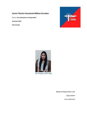 Mi Proyecto De Vida Marjorie Elías