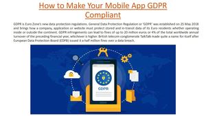 How To Make Your Mobile App Gdpr Compliant