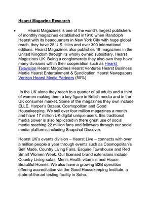 Hearst Magazines Research