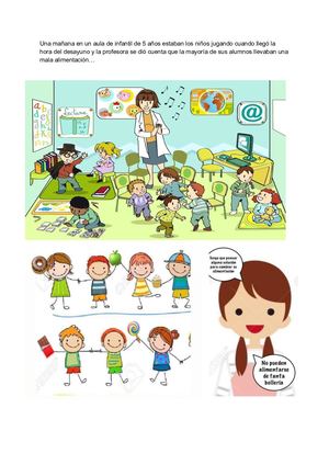 Una Mañana En Un Aula De Infantil De 5 Años Estaban Los Niños Jugando Cuando Llegó La Hora Del Desayuno Y La Profesora Se Dió Cuenta Que La Mayoría De Sus Alumnos Llevaban Una Mala Alimentación…