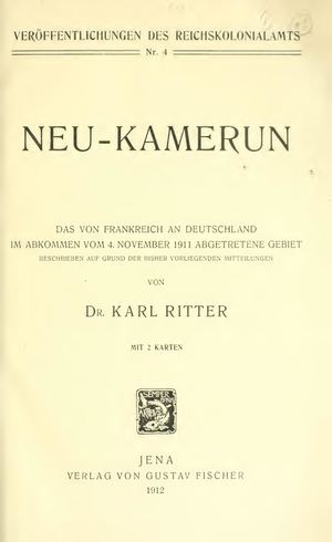 Neu-Kamerun, das von Frankreich an Deutschland im abkommen vom 4. november 1911 abgetretene gebiet.